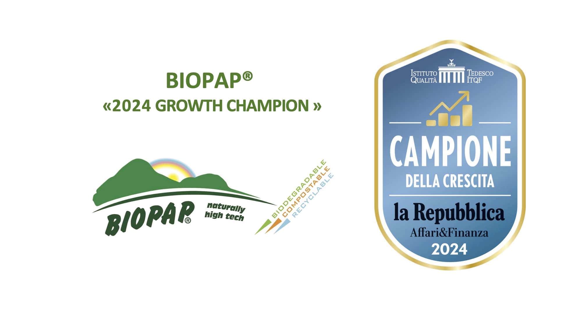 Společnost BIOPAP S.R.L. je BENEFIT COMPANY ”2024 ŠAMPION V RŮSTU”